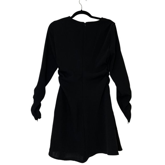 Zara Gathered Black Mini Dress - Picture 2 of 7
